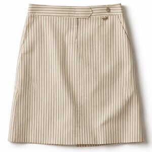 J.Crew Beige Stripe Cotton Twill A Line Skirt Career Work Preppy Size 4 NWT